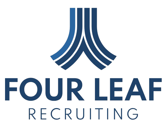 Logo with stylized blue lines above text 'Our Lea Recruiting'.