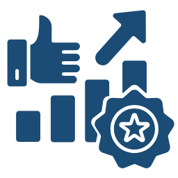 Icon set representing business growth and achievement.