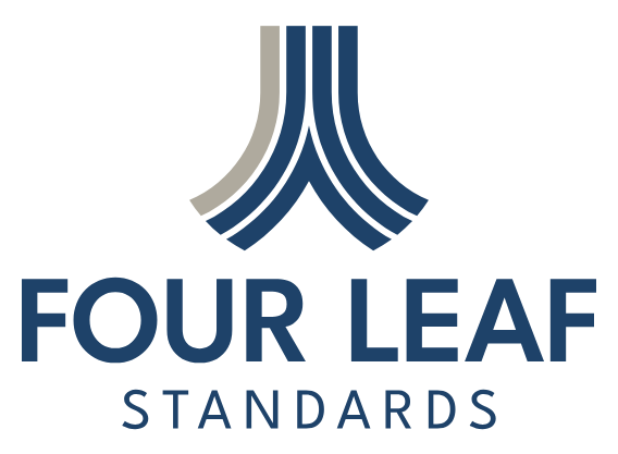 Logo with stylized blue and gray elements and text 'OUR LEA STANDARDS'.